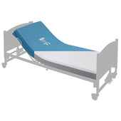 Sidhil hospital bed with profiling frames and Softrest VE Foam Mattress, head section raised, side view.