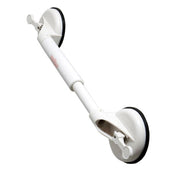 Medium adjustable suction cup grab bar with two round bases for support, shown in front view.