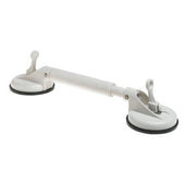 Drive small adjustable suction cup grab bar with locking levers for bathroom or shower use, shown from side view.