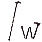 Drive right-handed anatomic grip walking sticks, one folded and one extended, white background, side view.