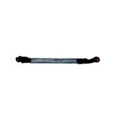 Black and silver hose with connectors for Aquajoy Bath Lift, shown coiled on a white background, close-up view.