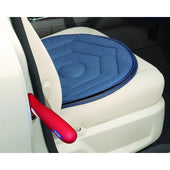 Stander Handy Bar and Swivel Cushion Duo Pack for easier car access, attaches to seat and door frame, shown together in packaging, front view.