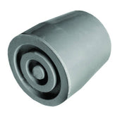 Black cylindrical rubber ferrule, 27mm size, metal core visible, designed for a walking stick or cane, close-up view.