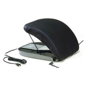 Black Homecraft UpEasy power lifting cushion with power cord, partially raised to show lifting mechanism, angled side view.