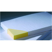 Yellow visco elastic memory foam mattress topper, cover not included, shown flat from above.