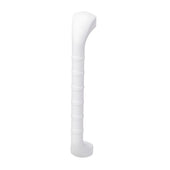 Mint green straight grab bar with textured soft grip for bathroom support, shown from the side.