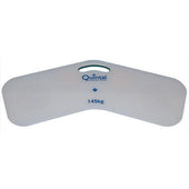 White V-shaped transfer board with handle cut-out, 145kg weight limit, for patient transfers, product front view.