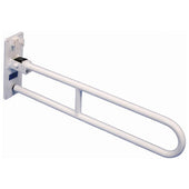 Aidapt wall-mounted drop down support rail for bathroom mobility, shown side view.