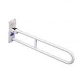 Aidapt wall-mounted drop down support rail for bathroom mobility, shown side view.