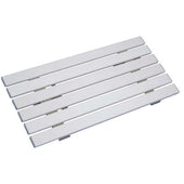 Rectangular Medina slatted shower board, high-angle view.