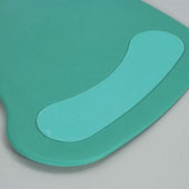Green kneeling pad with light green end, shown close-up.