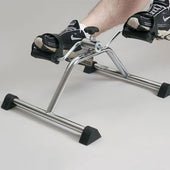 Homecraft Pedal Exerciser with foot straps and adjustable resistance, compact design, side view.