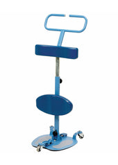Homecraft Orbi-Turn Patient Turner with handlebar, padded supports and wheels for transfers, side view.