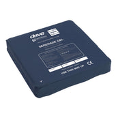 Navy blue Serenade Gel Cushion with white text, designed for high risk of pressure sores, front view.