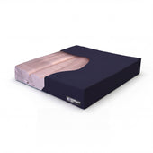 Dyna-Tek Intelligent Air Cushion with air and foam cells in dark fabric cover, top view.