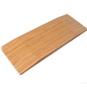 Bamboo transfer board with rounded edges, rectangular shape for moving between seats, top view.