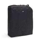 Black rectangular wheelchair storage bag with zipper closure and top handle, shown from the front.