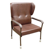 Drive Barkby Bariatric High Back Chair with side headrest, metal armrests and capped feet, shown from the front.