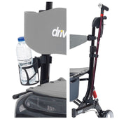 Drive Nitro Rollator with bottle and cane holders on the frame, grey colour, close-up view.