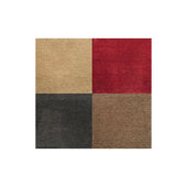 Tan, red, dark grey, and brown fabric samples for Restwell Memphis Petite Dual Motor Recliner Chair in charcoal, top view.