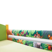 Sidhil Bradshaw Junior Mesh Pads with colourful jungle animal design, padded bed rail cover, front view.