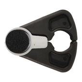 Clip-on aidapt cane or crutch holder with padded clamp for attaching to a mobility aid, close-up view.