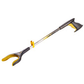 Yellow and black Helping Hand Arthri-Grip Pro grabber tool with ergonomic handle, front view.