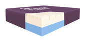 Herida Healthcare Durham Cushion cutaway with layered filling for pressure relief and a purple cover, side view.