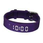 Pivotell Vibratime Pink watch displaying 10:00 with white LED numbers and vibration feature, front view.