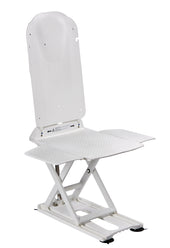 White adjustable Kanjo Eco bathlift with high backrest, designed for the bath, side view.