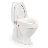 White Etac My-Loo raised toilet seat for accessible or child use, shown in front view.