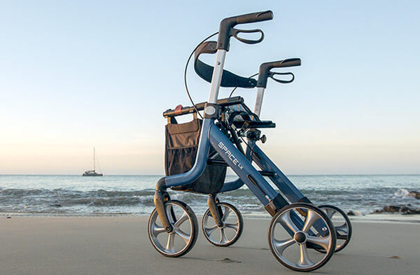 Rehasense Space LX Rollator on the beach