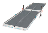 Enable Access Aerolight-High Rise Ramp Kit with handrails, lightweight design for multi-step access, side view.
