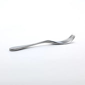 Silver fork on a white background