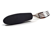 Buckingham Knork with contoured foam handle and stainless steel body, shown from side view.