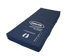 Invacare Softform Premier MaxiGlide Mattress in navy blue with logo and symbols on the side, top view.
