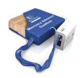 Dynaform Mercury Advance Bari alternating cushion with white control unit for pressure relief, front view.