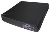 Black rectangular Sumed Integrity Static Cushion with smooth surface, rounded edges and lightweight design, front angle view.