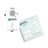 Lifemax Nutrix Voice Alert with Chair Mat, blue and black text, recordable message button, front view.
