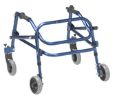 Drive NIMBO childrens four-wheeled walking aid in Castle Red, side view.