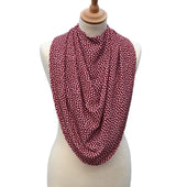 Navy Care Designs Pashmina Scarf Clothing Protector on mannequin, covering neck and chest, front view.