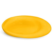Green Dignity by Wade large scoop plate with smooth surface on white background, top view.