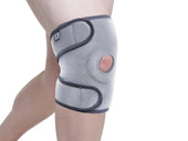 Kedley Pro-Light Neoprene knee support with open patella and adjustable straps worn on leg, white background, front view.