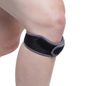 Kedley Aero-Tech Neoprene Patella Brace worn below the knee for joint support, close-up view.