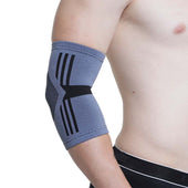 Kedley Active Elasticated Elbow Support on right arm, waist up view.