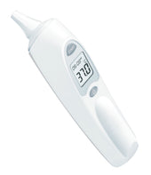 Drive in-ear thermometer with LCD display showing 37.0°C, front view.