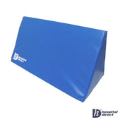 HD Deluxe Bed Positioning Wedge with angled design and high-grip fabric for stable support, shown side view.