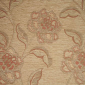 Stone Mayfair dual motor riser recliner chair with subtle beige floral pattern, UK made, front angle view.