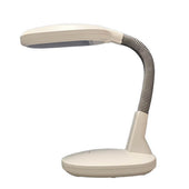 White Lifemax reading desk light with flexible arm and oval head, white background, angled front view.