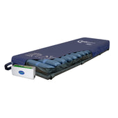 Apollo 8 Dynamic Replacement Mattress System for medical use, designed to help prevent pressure ulcers, shown from the side.